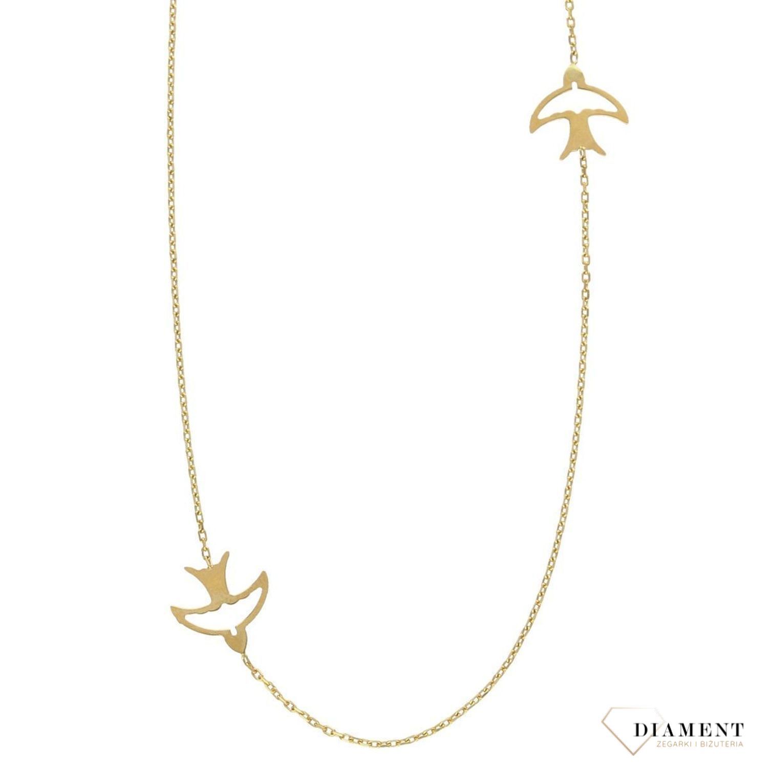 Złoty naszyjnik celebrytka 585 'dwie jaskółki'.jpg